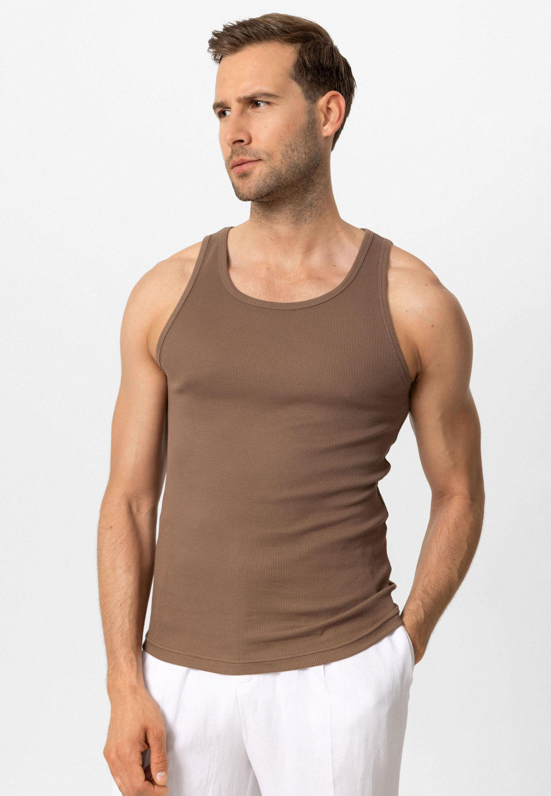 Men's Brown Slim Fit Male Athlete - Wessi