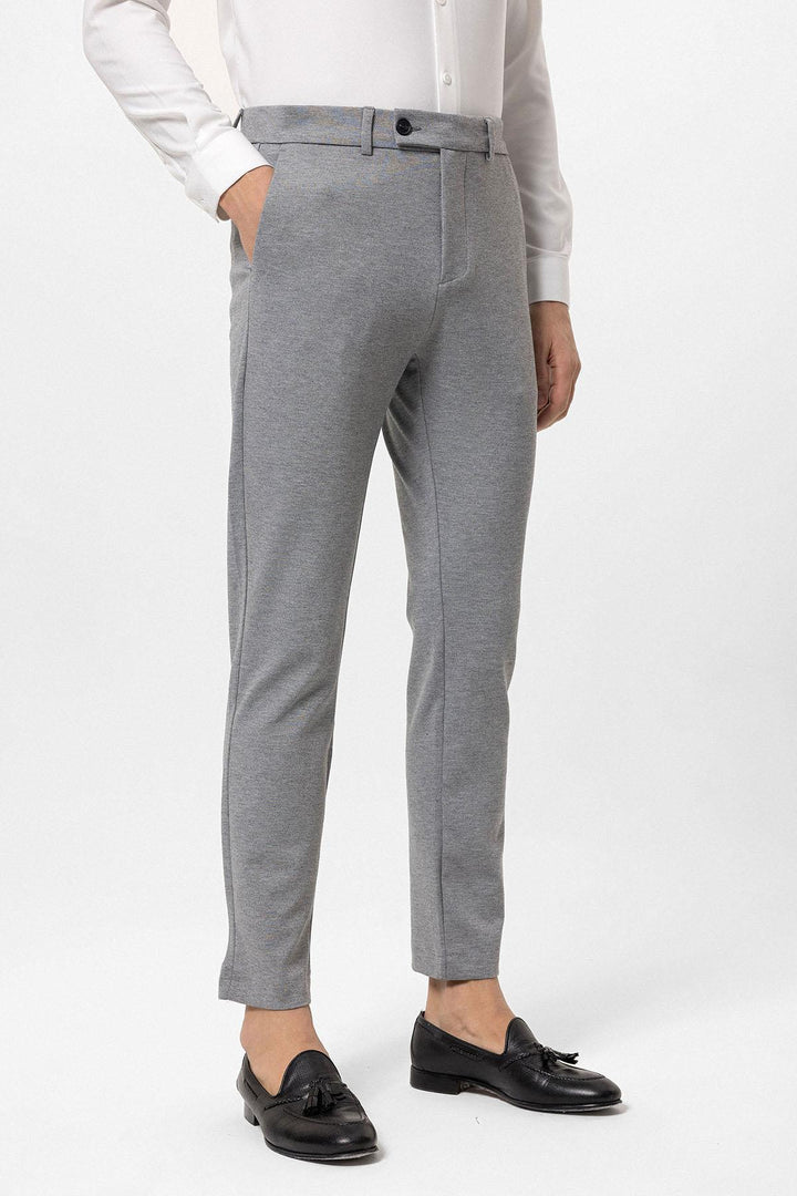Men's Grey Slim Fit  Pants - Wessi