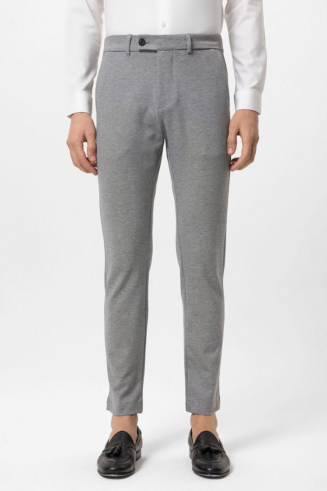 Men's Grey Slim Fit  Pants - Wessi