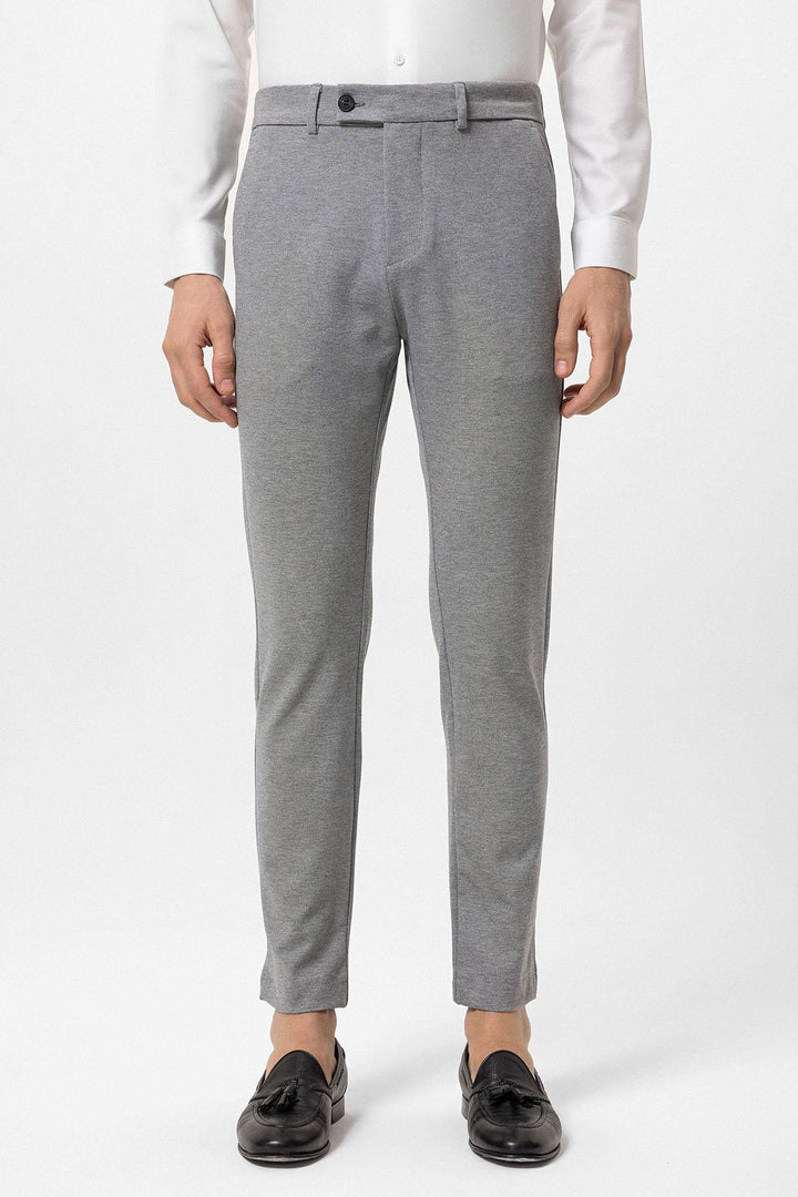 Men's Grey Slim Fit  Pants - Wessi