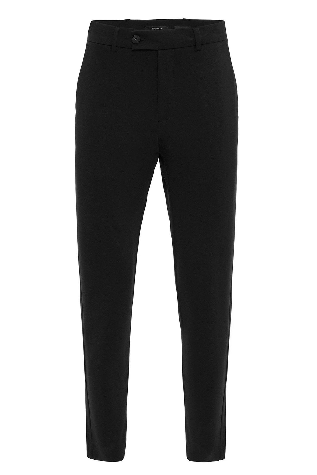 Men's Black High-Waisted Buckle Detail Relaxed Fit  Pants - Wessi