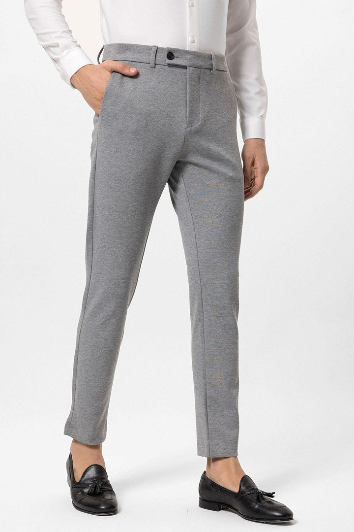 Men's Grey Slim Fit  Pants - Wessi