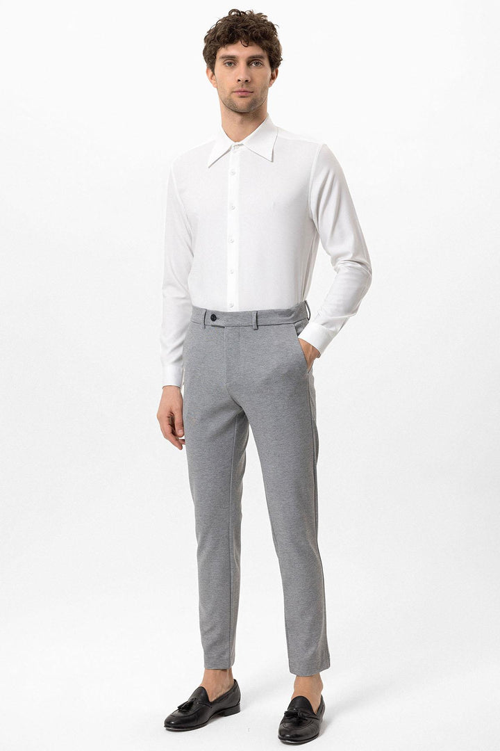 Men's Grey Slim Fit  Pants - Wessi
