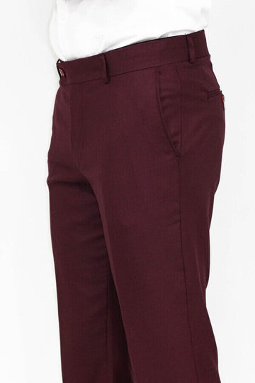 Pantaloni da uomo bordeaux tinta unita slim fit - Wessi