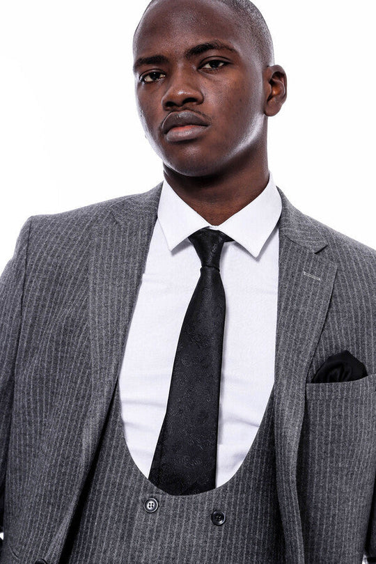 Abito doppiopetto grigio a righe - Wessi