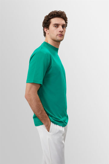 Men's Grass Green Crew Neck Basic T-Shirt - Wessi