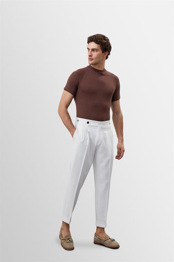 Men's Brown Slim Fit Crew Neck  T-Shirt - Wessi