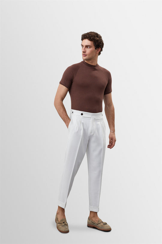 Men's Brown Slim Fit Crew Neck  T-Shirt - Wessi