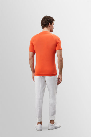 Men's Salmon Slim Fit Crew Neck  T-Shirt - Wessi