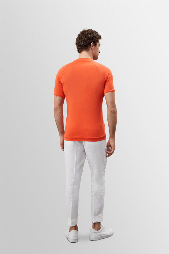 Men's Salmon Slim Fit Crew Neck  T-Shirt - Wessi