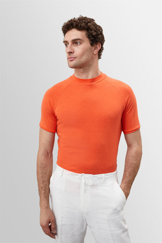 Men's Salmon Slim Fit Crew Neck  T-Shirt - Wessi