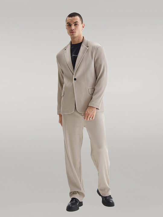 Abito oversize testurizzato a coste beige da uomo - Wessi