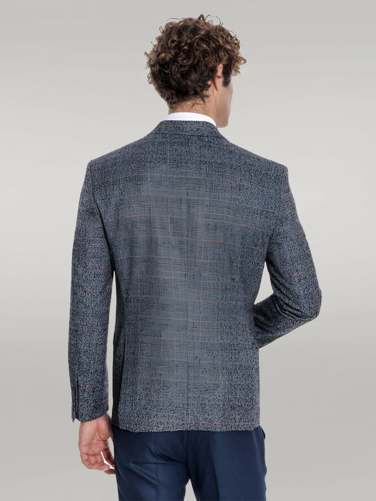 Blazer da uomo blu navy a quadri - Wessi