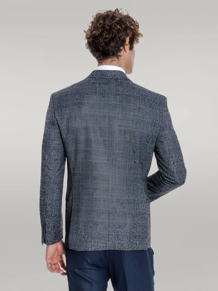 Blazer da uomo blu navy a quadri - Wessi