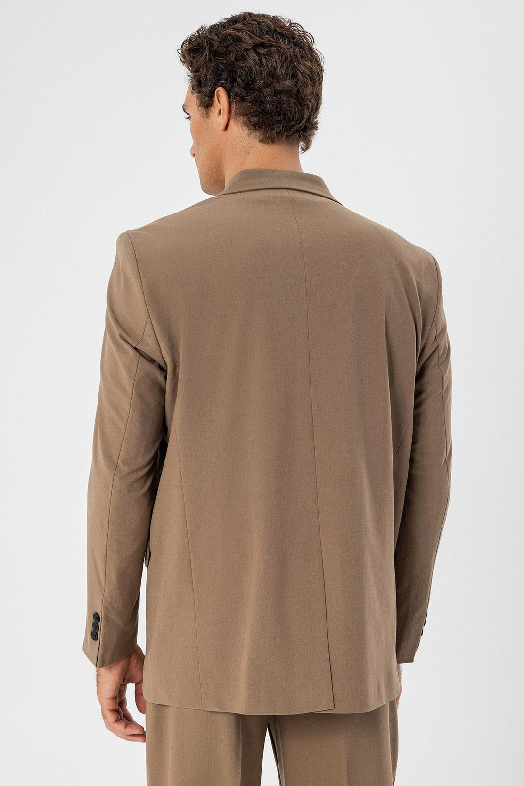 Men's Camel Single Button Closure Slim Fit  Jacket - Wessi