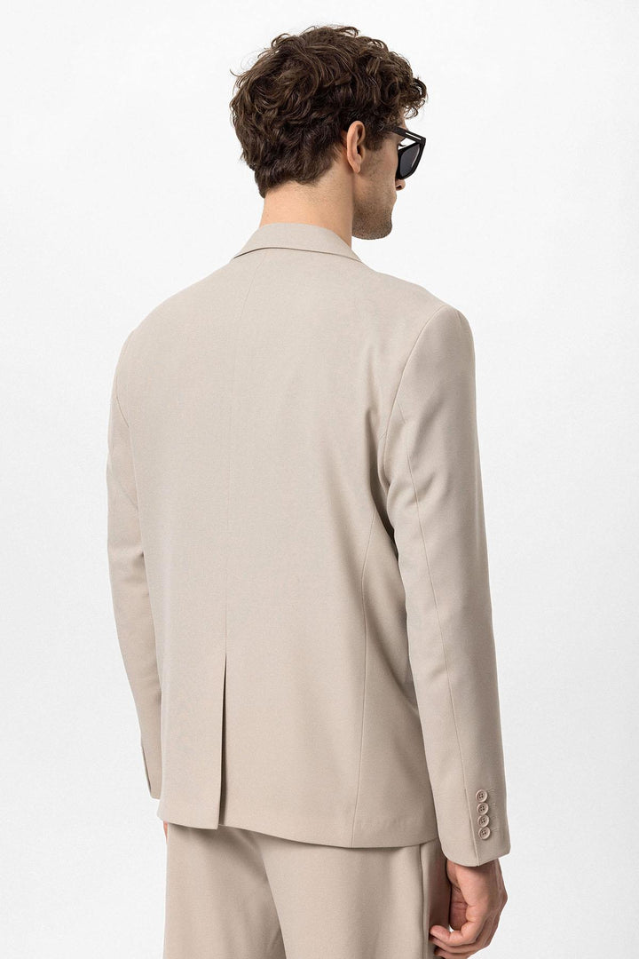 Men's Stone Single-Button Double-Breasted  Blazer - Wessi