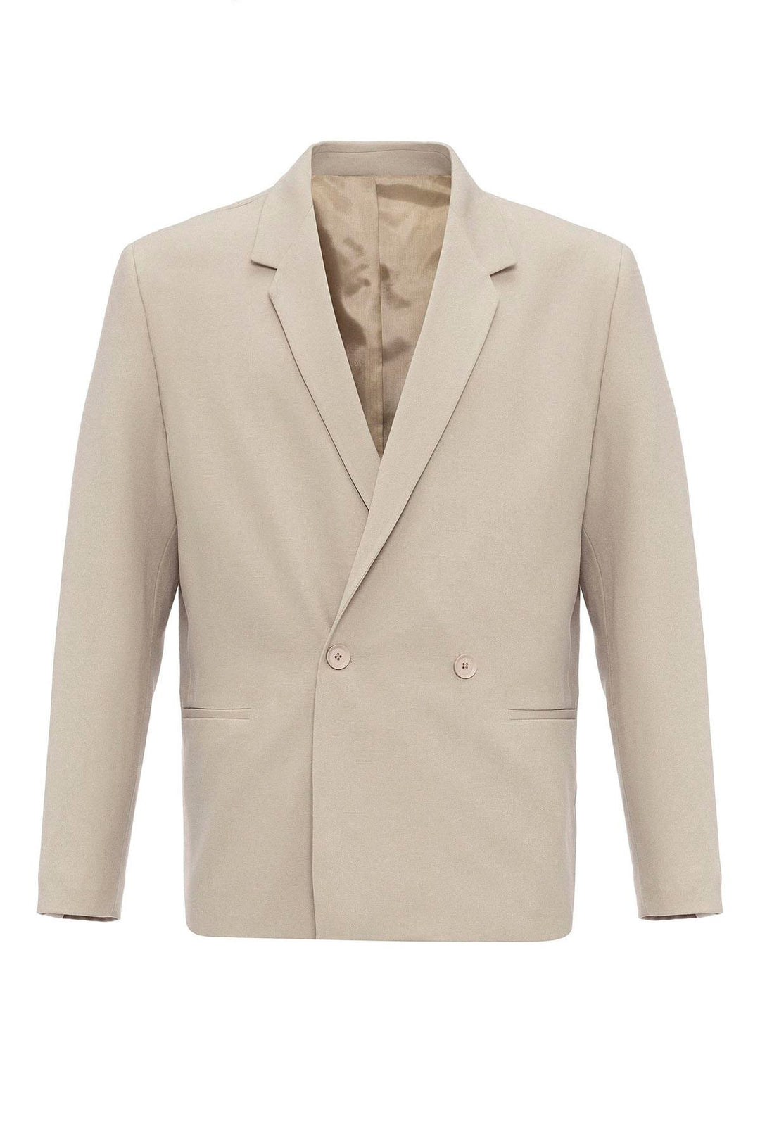 Men's Stone Single-Button Double-Breasted  Blazer - Wessi