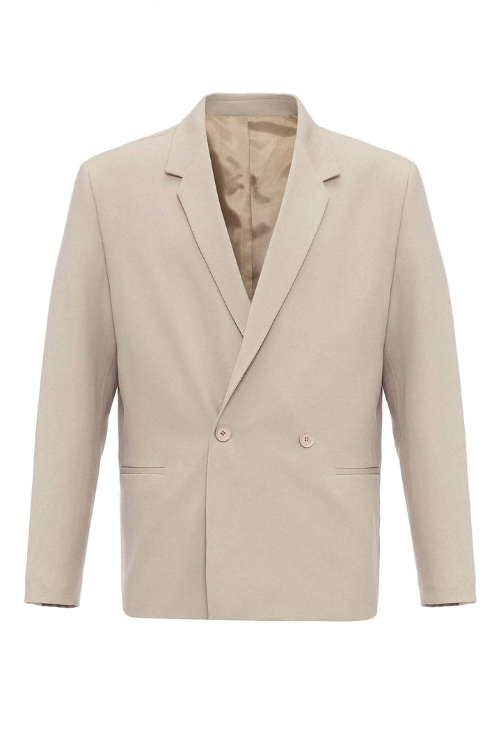 Men's Stone Single-Button Double-Breasted  Blazer - Wessi