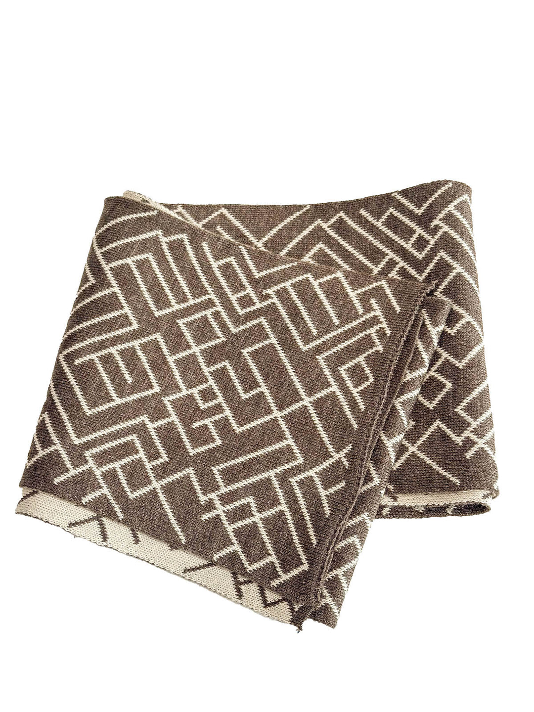 Beige Double-Breasted Suit, White Shirt, Tie, and Brown Scarf Combination - Classic and Modern Harmony - Wessi