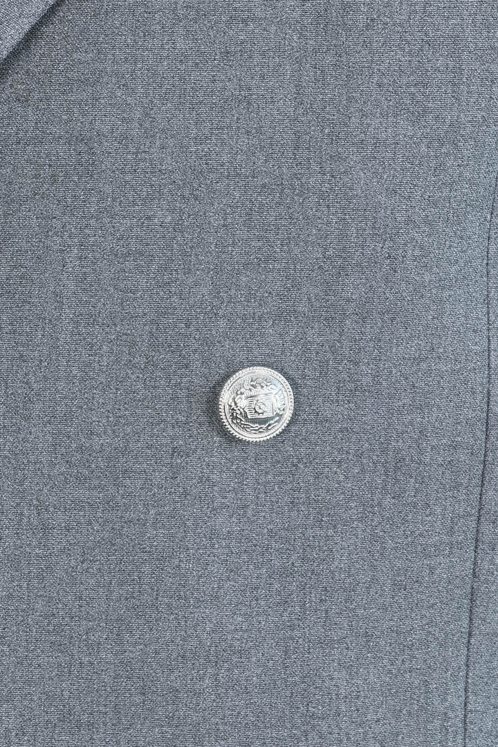 Slim Fit Double-Breasted Anthracite Men’s Suit with Silver-Tone Metal Buttons – Wessi