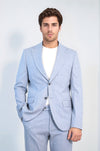 Ice Blue Slim Fit Two-Button Linen-Look Men's Suit – Wessi