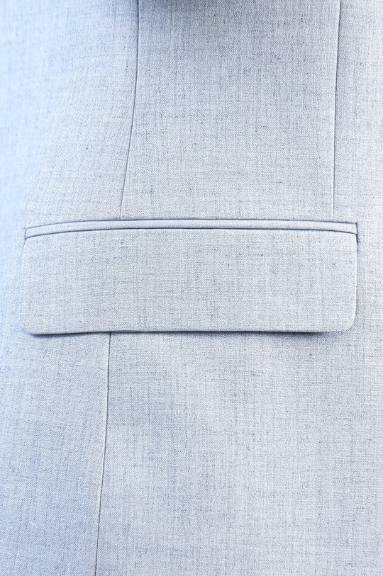 Light Grey Slim Fit Two-Button Linen-Look Men's Suit – Wessi