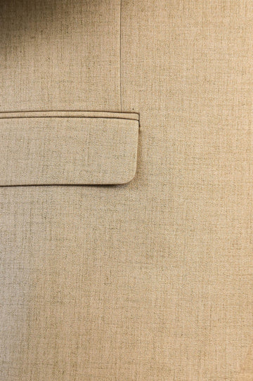 Sand Beige Slim Fit Two-Button Linen-Look Men's Suit – Wessi