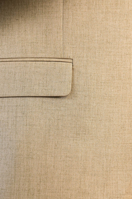 Sand Beige Slim Fit Two-Button Linen-Look Men's Suit – Wessi