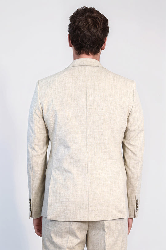 Stone Slim Fit Two-Button Linen-Look Men's Suit – Wessi