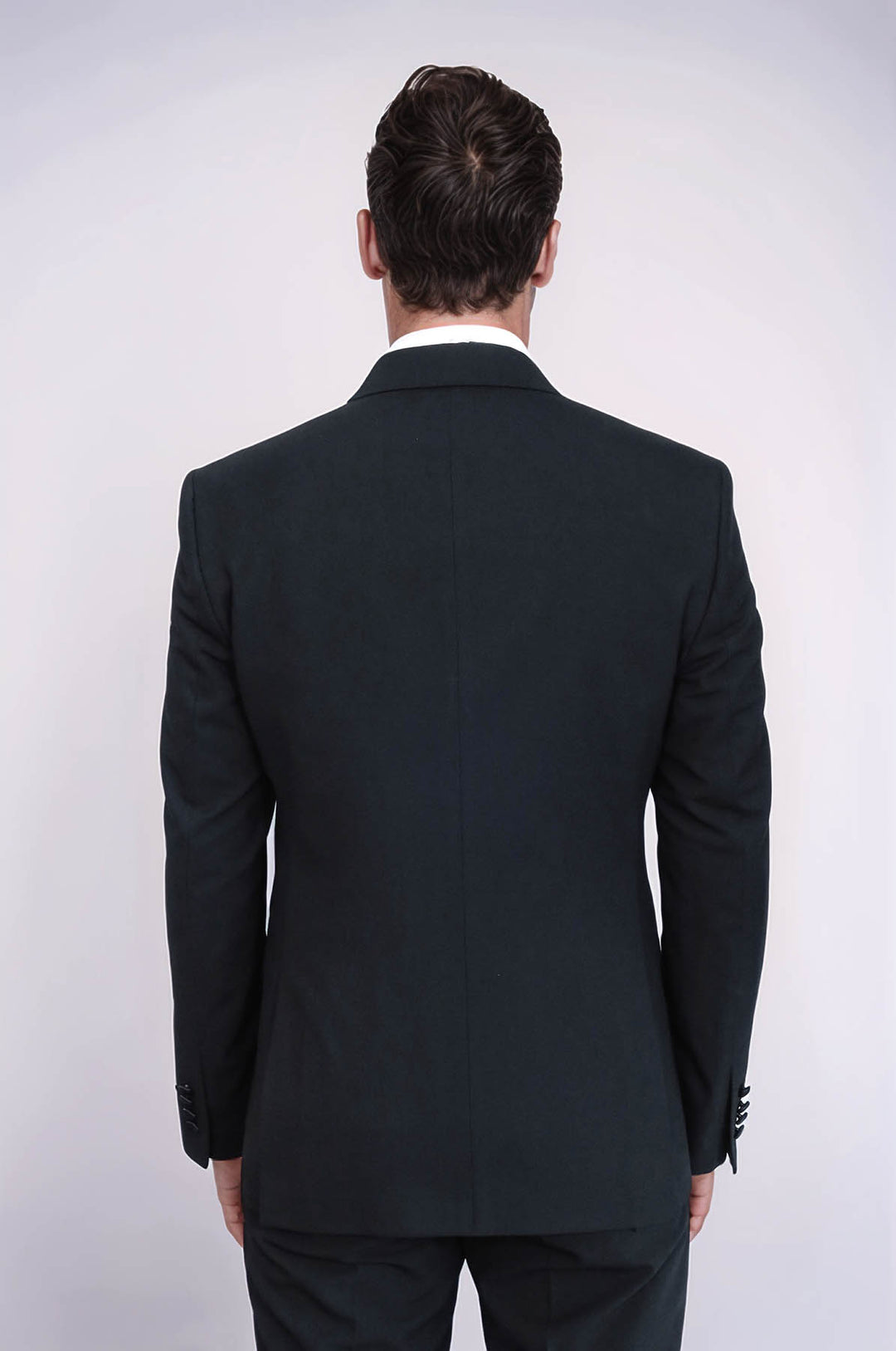 Slim Fit Double-Breasted Black Tuxedo Suit with Satin Lapel – Wessi