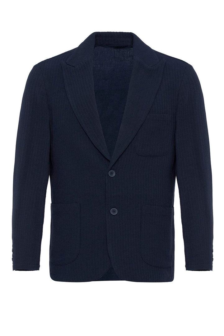 Giacca blazer semplice con tasche blu navy da uomo - Wessi