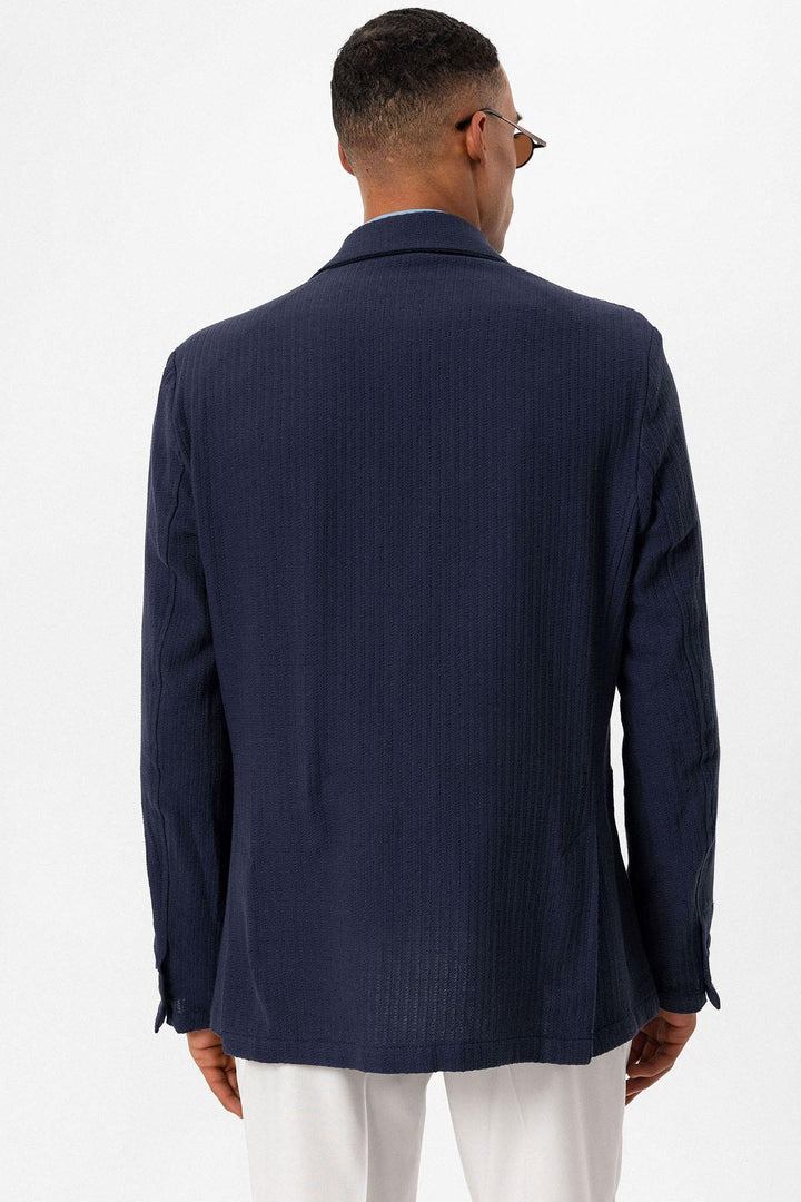 Giacca blazer semplice con tasche blu navy da uomo - Wessi