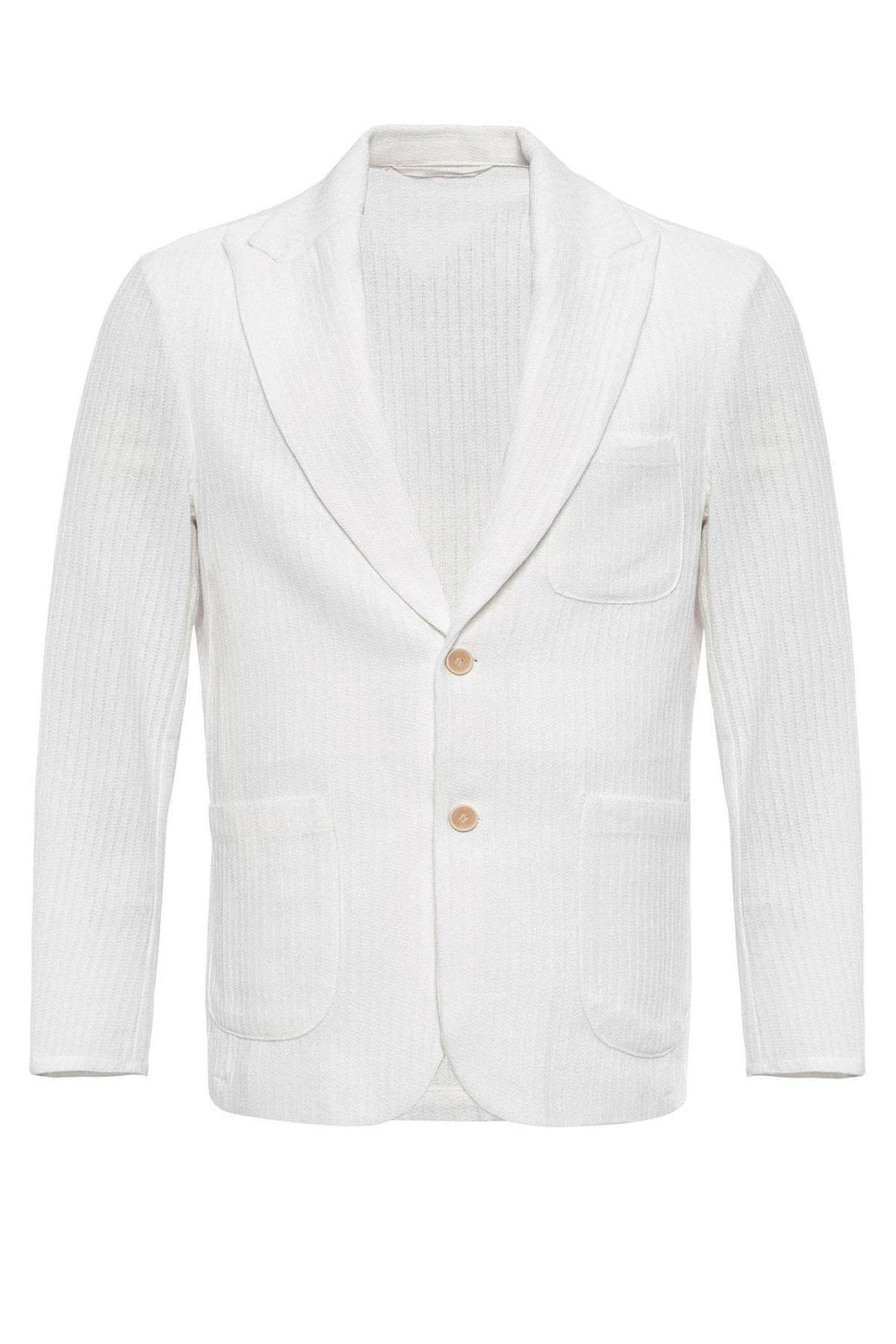 Giacca blazer semplice con tasche color écru da uomo - Wessi
