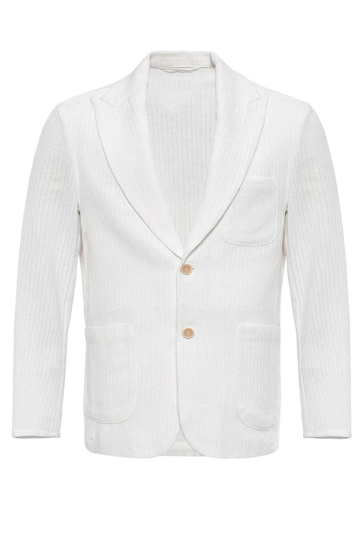 Giacca blazer semplice con tasche color écru da uomo - Wessi