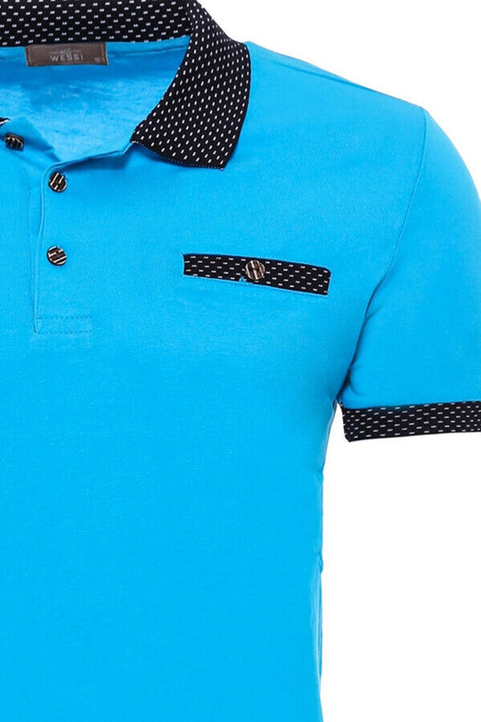 T-shirt à col polo turquoise - Wessi