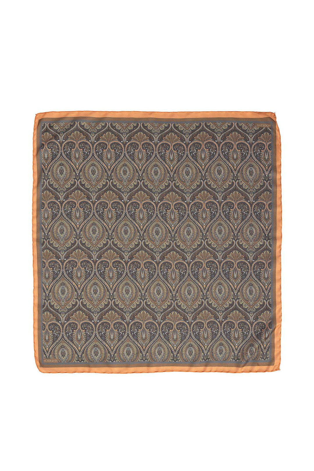 Men's Orange Patterned Scarf - Wessi