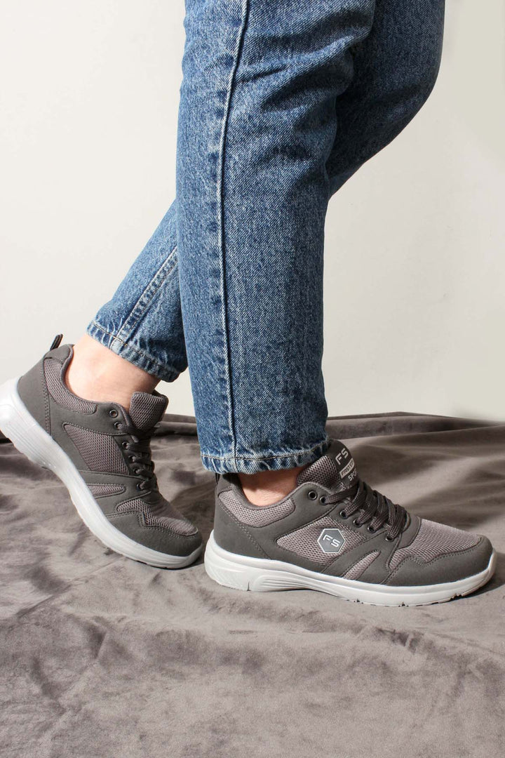 Sneakers da corsa in rete grigia da uomo - Wessi