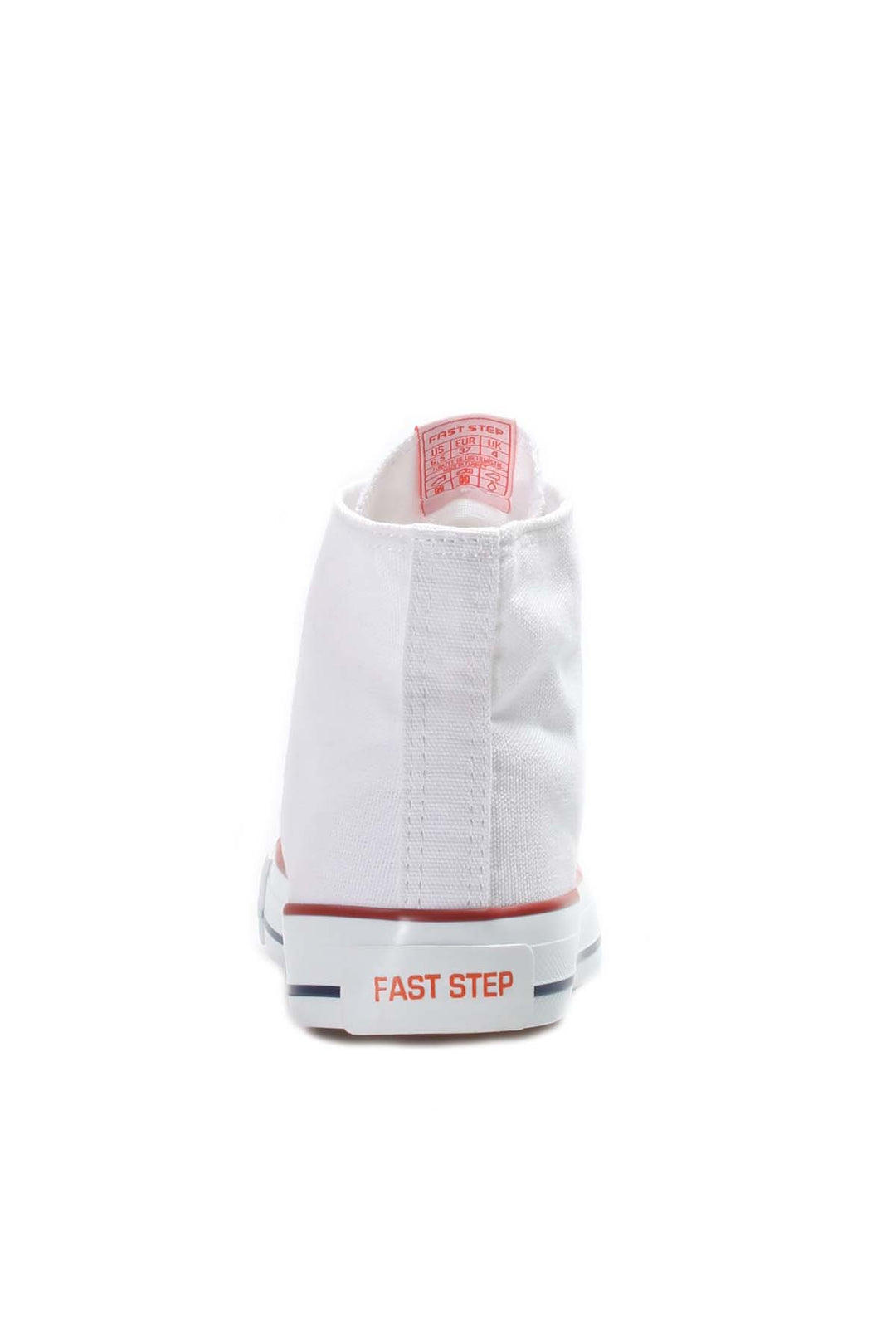 Men's White High-Top Canvas Sneakers with Red Stripe Detail - Wessi