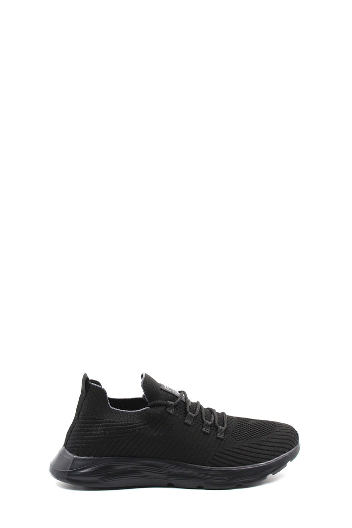 Men's All-Black Knit Sneakers with Flexible Sole - Wessi