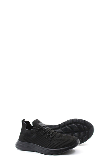 Men's All-Black Knit Sneakers with Flexible Sole - Wessi