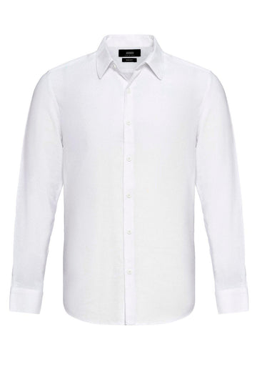 Chemise en Lin Blanche à Manches Longues pour Homme - Wessi
