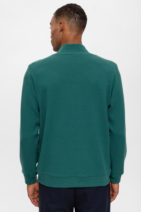 Men's Green V-Neck  Sweater - Wessi