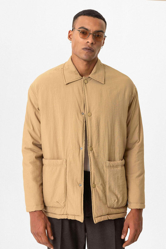 Veste pour homme taupe légèrement rembourrée avec poches cargo - Wessi