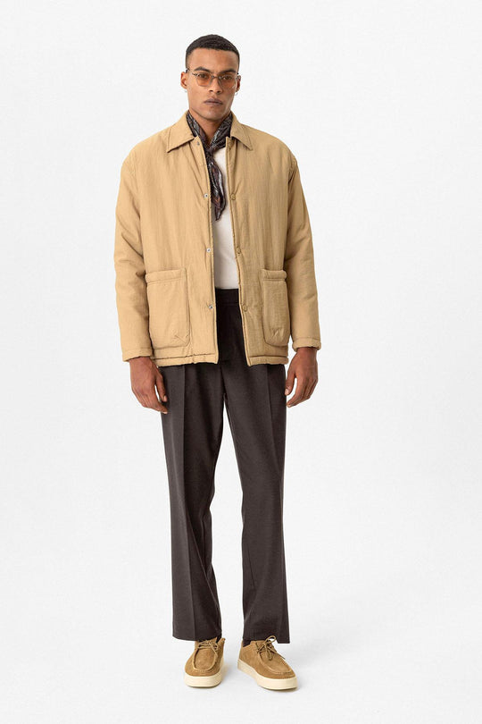 Veste pour homme taupe légèrement rembourrée avec poches cargo - Wessi