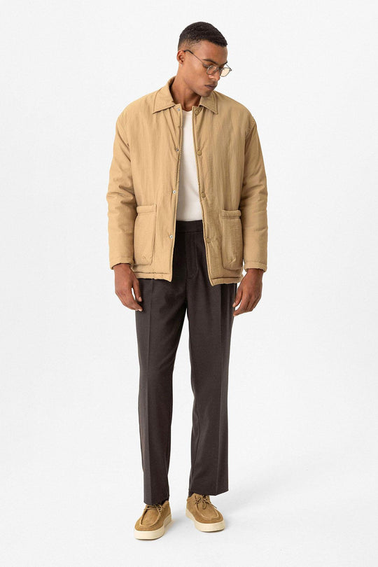 Veste pour homme taupe légèrement rembourrée avec poches cargo - Wessi