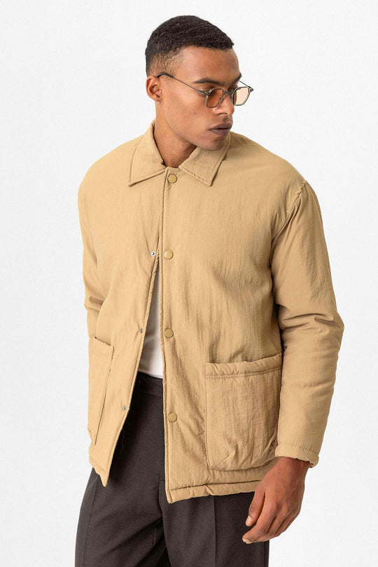 Veste pour homme taupe légèrement rembourrée avec poches cargo - Wessi