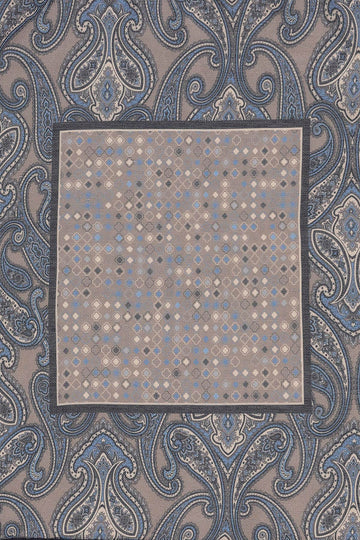 Мужской шарф из норки Vizon с квадратным этническим узором - Wessi