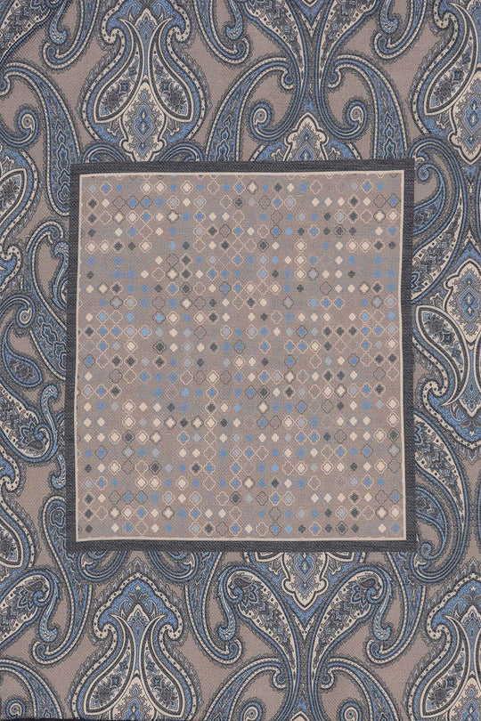 Мужской шарф из норки Vizon с квадратным этническим узором - Wessi