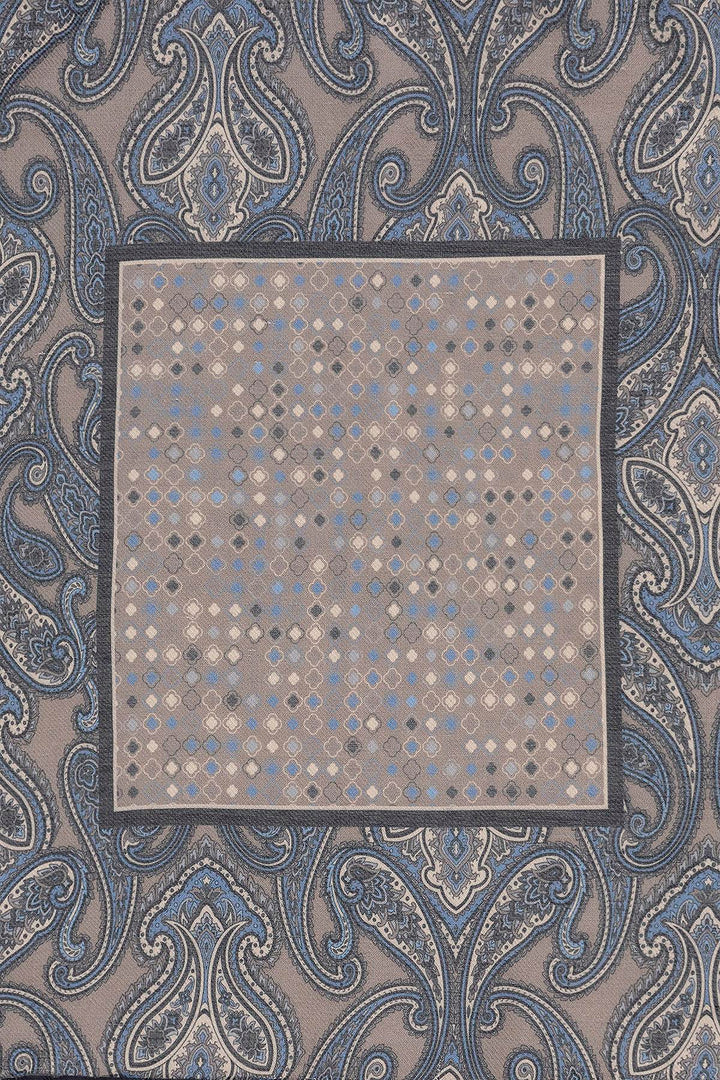 Men's Mink Vizon Square Ethnic Patterned Scarf - Wessi
