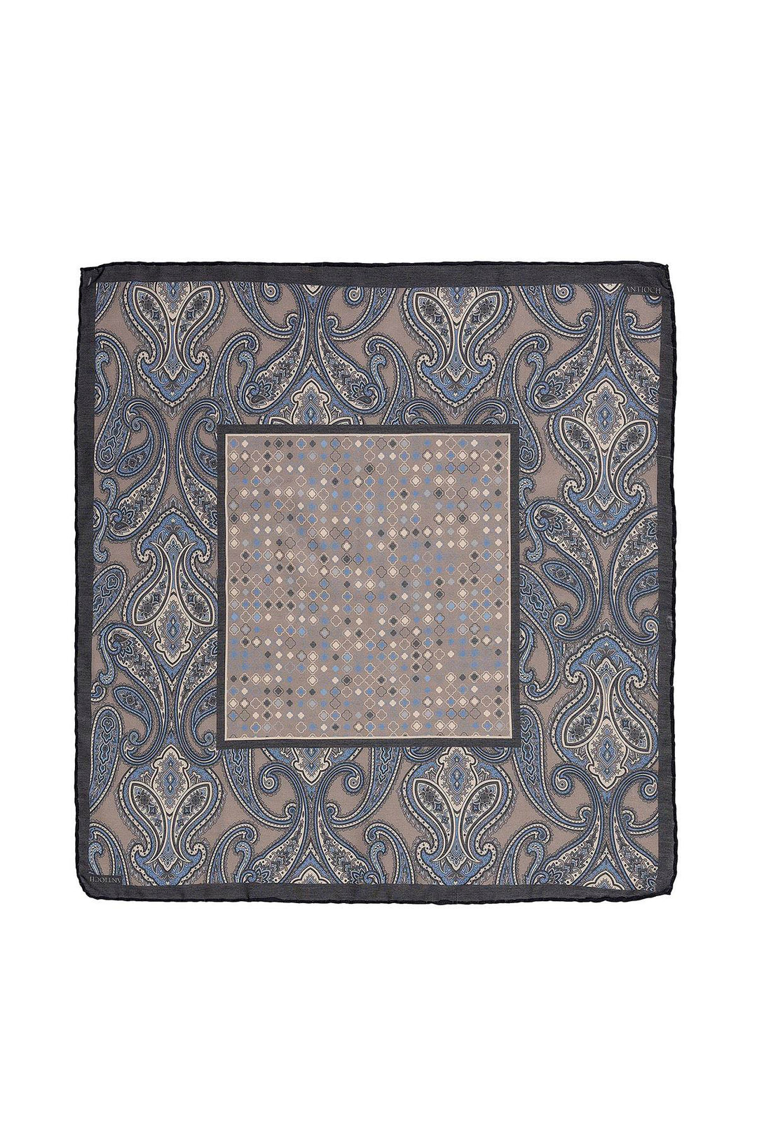 Men's Mink Vizon Square Ethnic Patterned Scarf - Wessi
